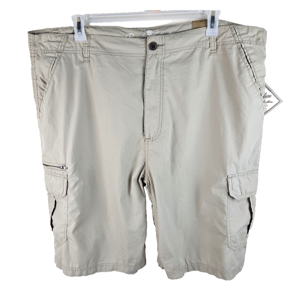 NWT Paradise Collection Cargo Shorts Men's 42 beige Casual travel lightweight